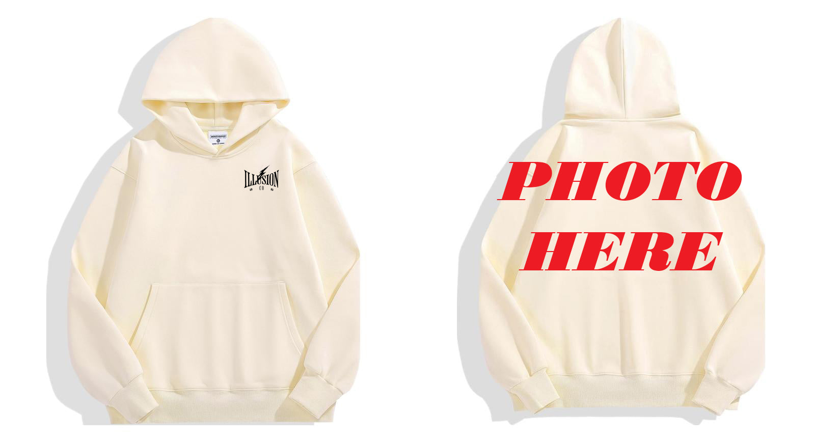 Custom Back ILLUSION CO Front Classic Logo Hoodie