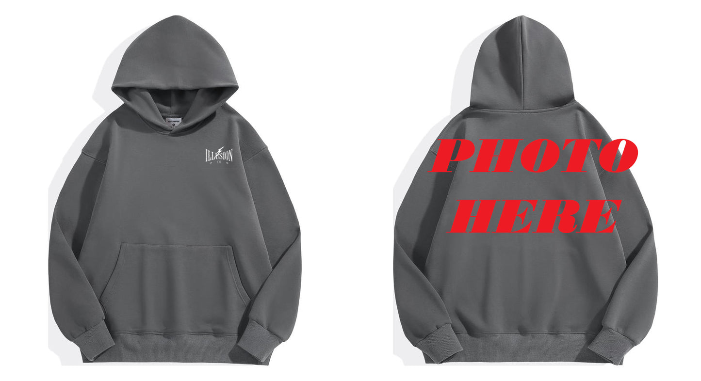 Custom Back ILLUSION CO Front Classic Logo Hoodie