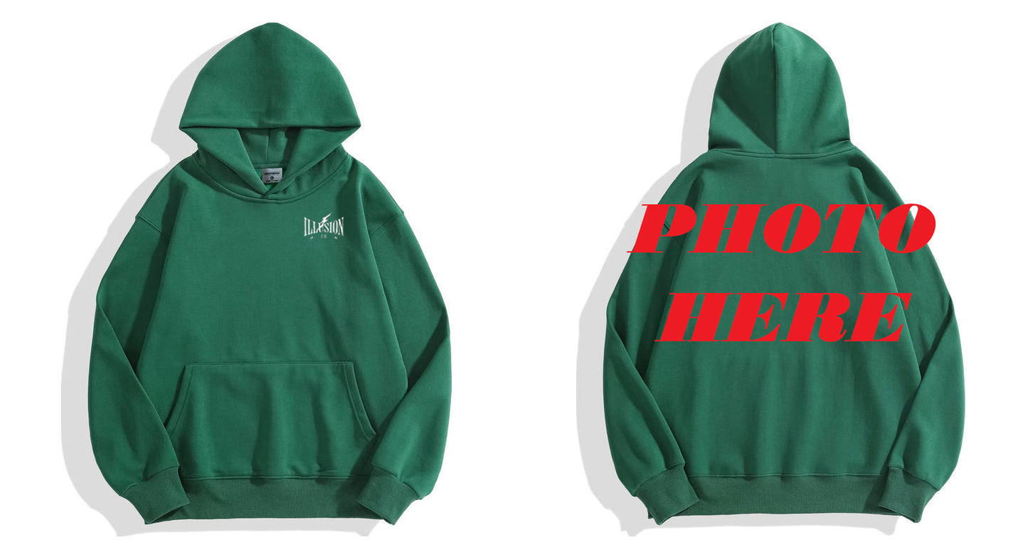 Custom Back ILLUSION CO Front Classic Logo Hoodie