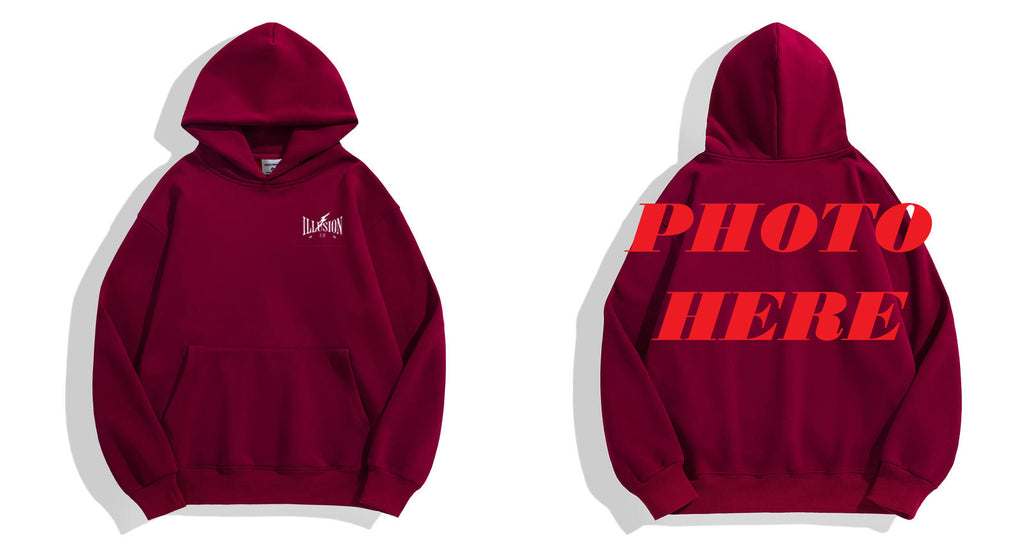 Custom Back ILLUSION CO Front Classic Logo Hoodie
