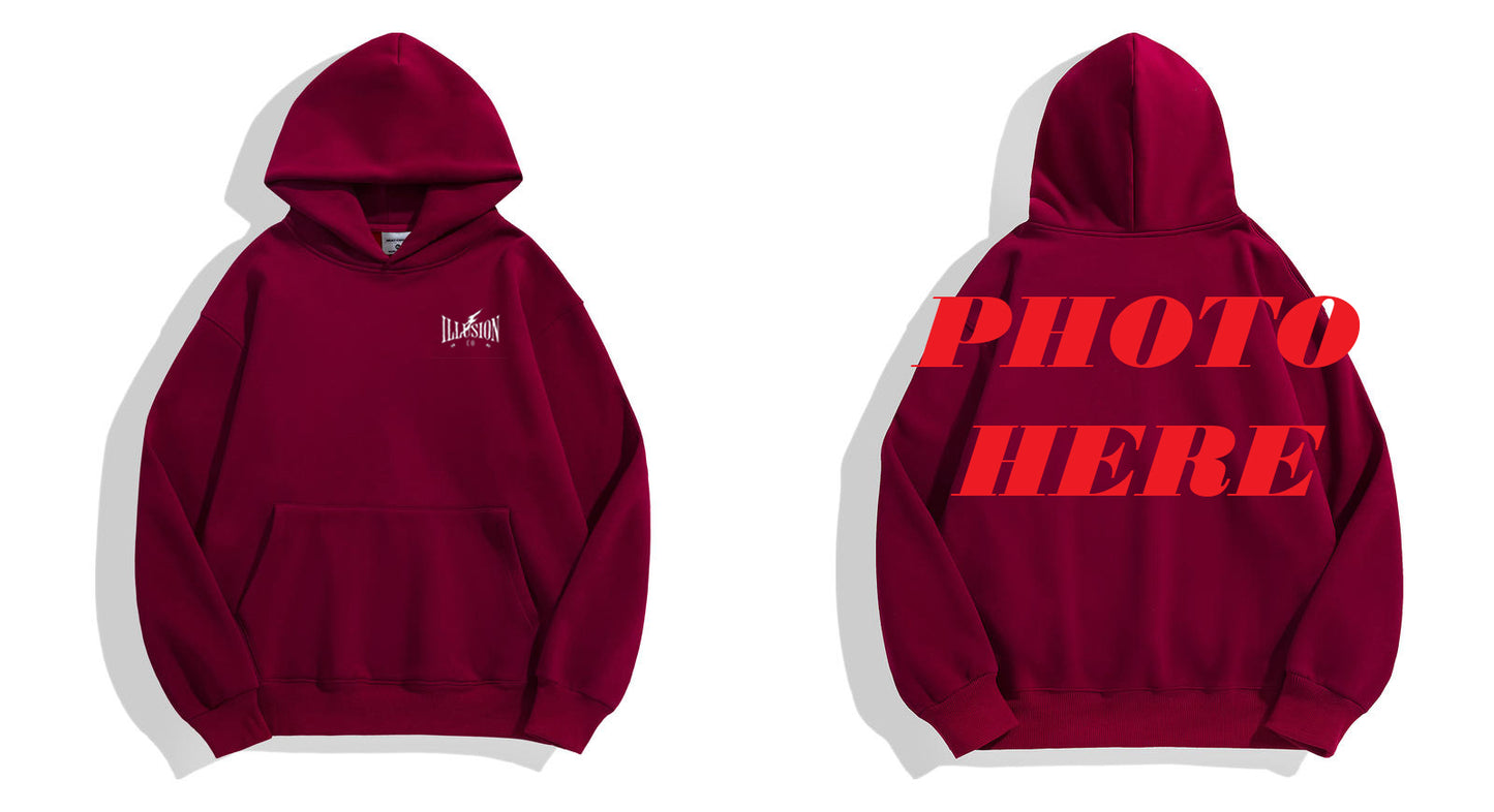 Custom Back ILLUSION CO Front Classic Logo Hoodie