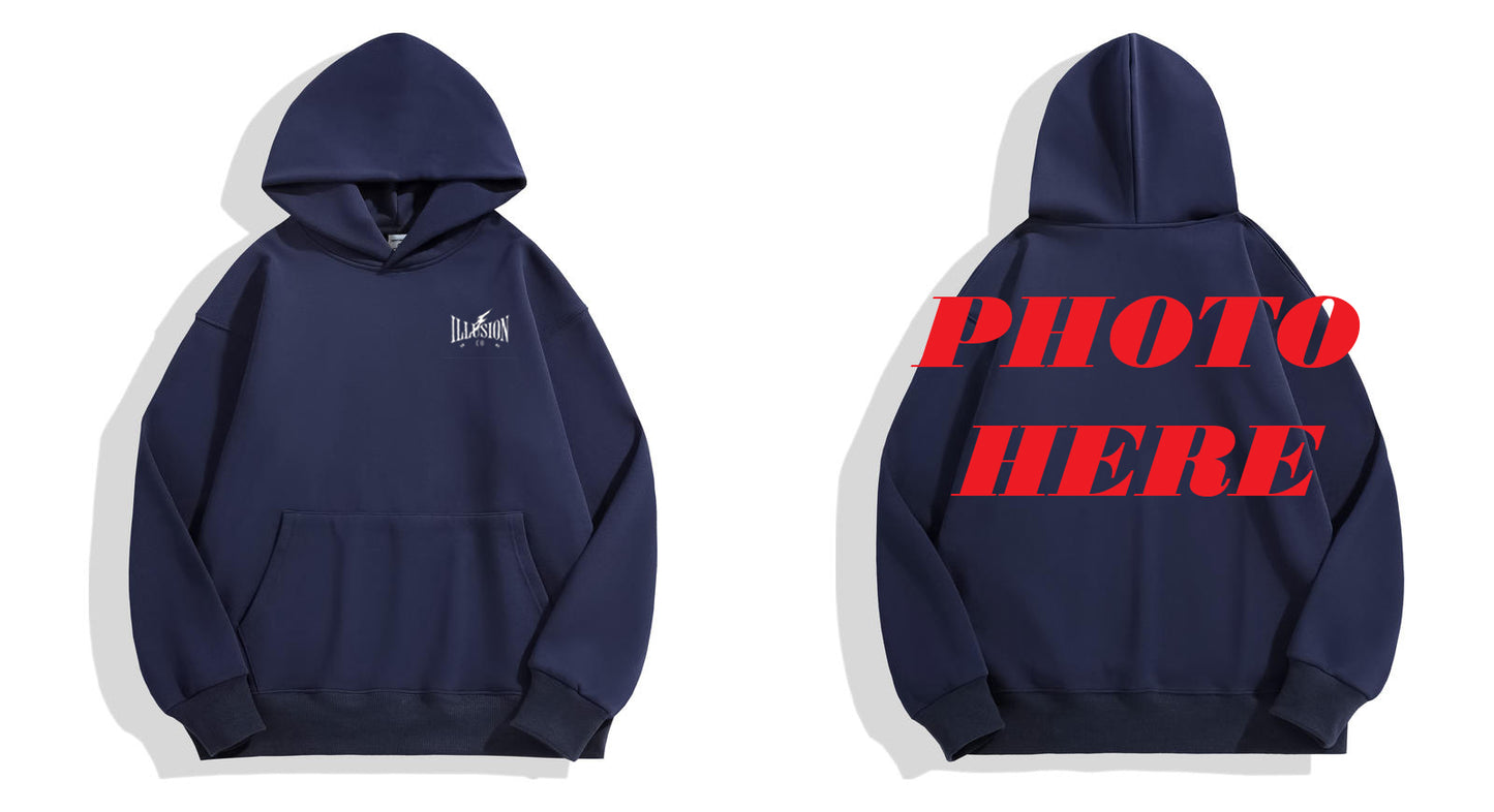 Custom Back ILLUSION CO Front Classic Logo Hoodie