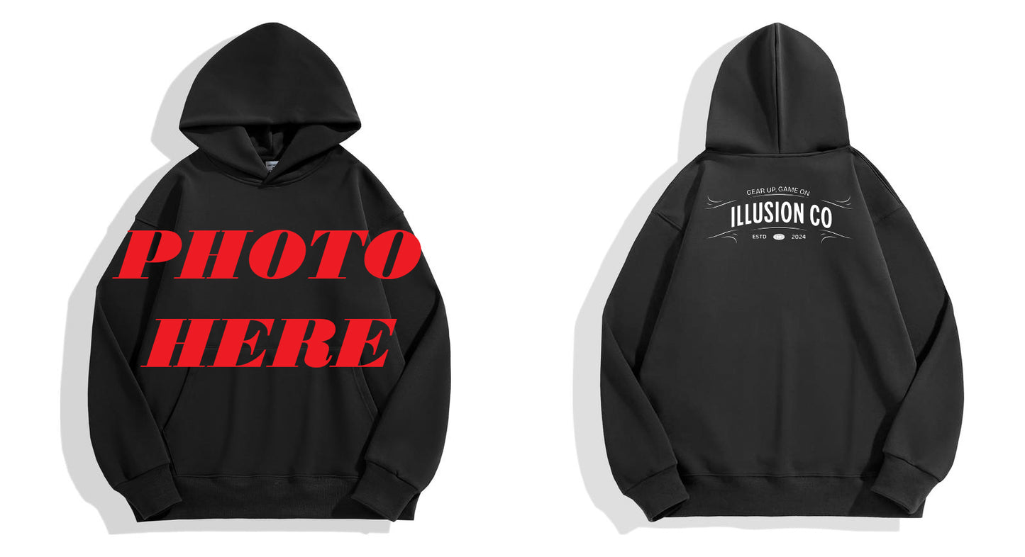 Custom Front ILLUSION CO Back Logo Hoodie