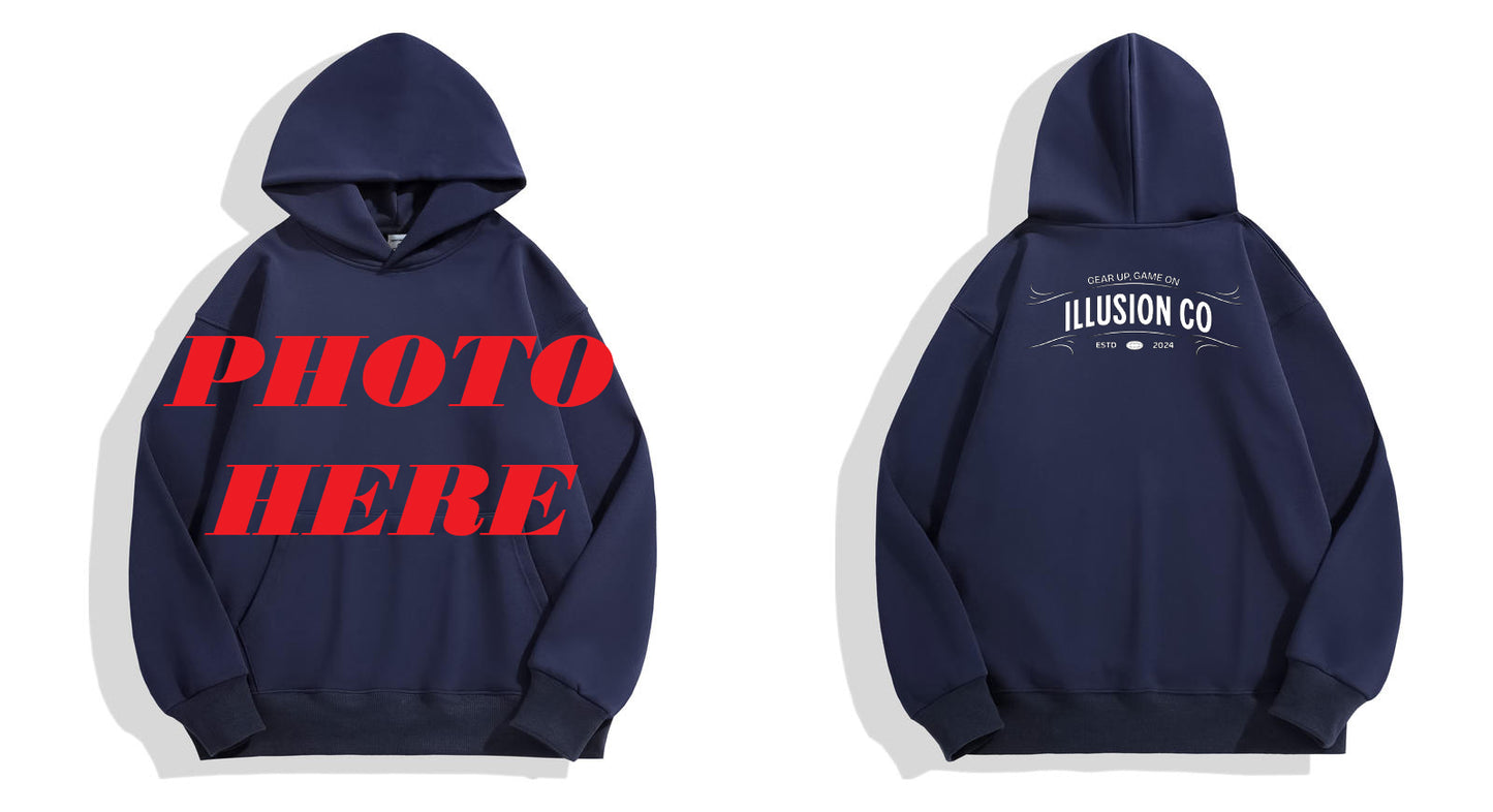 Custom Front ILLUSION CO Back Logo Hoodie