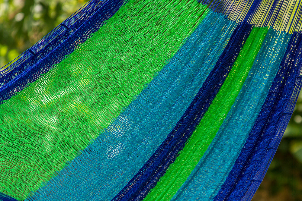 Mayan Legacy Queen Size Super Nylon Mexican Hammock in Oceanica Colour Secondary image