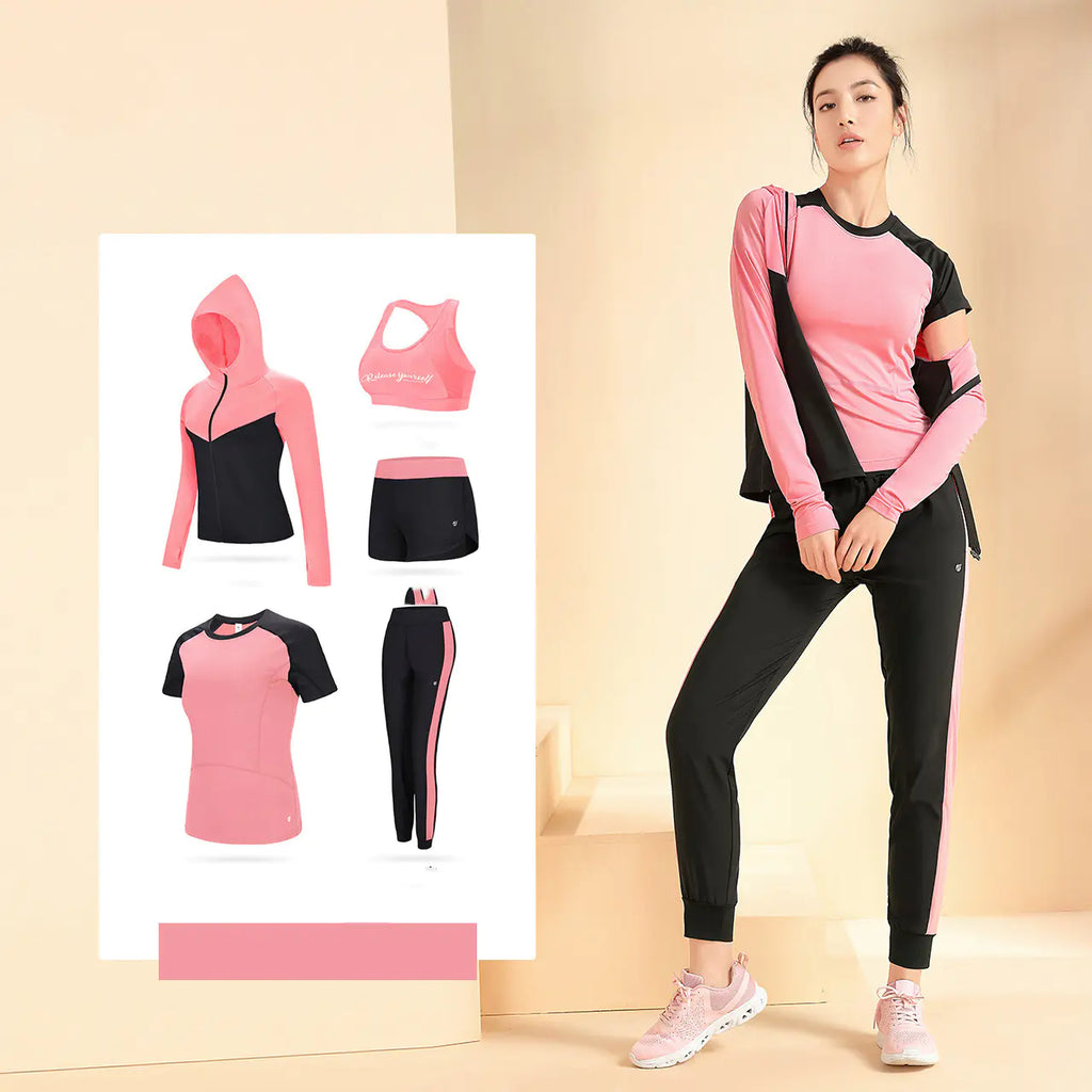 Women's Camel Summer Yoga Suit Set Stylish Activewear