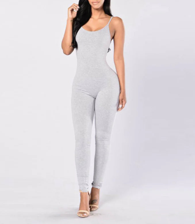 Women's Sleeveless Jumpsuit With Straps