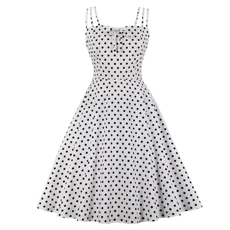 Women's Slim Fit Polka Dot Cami Dress