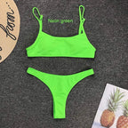 Women's Plain Bandeau Bikini Swimsuit