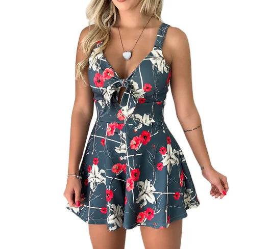 Women's Floral Print Strap Jumpsuit