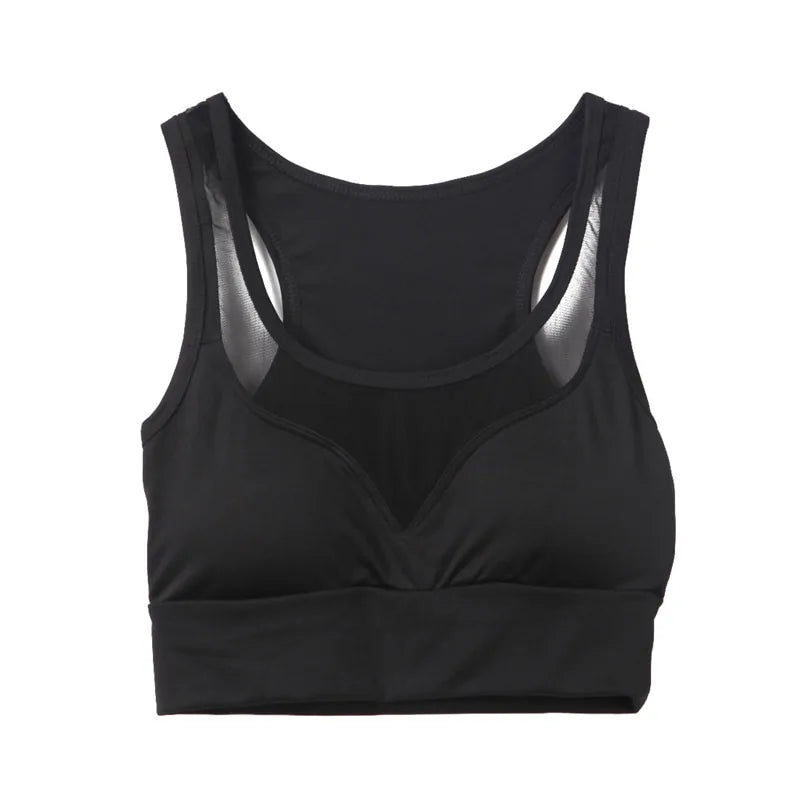 Womens Mesh Patchwork Sports Bra Tank Tops