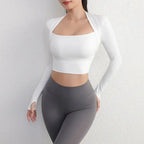 Women's Yoga Fitness Activewear Faux Two Piece Tops