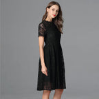 Women's Plus Size Little Black Summer Lace A Line Dress