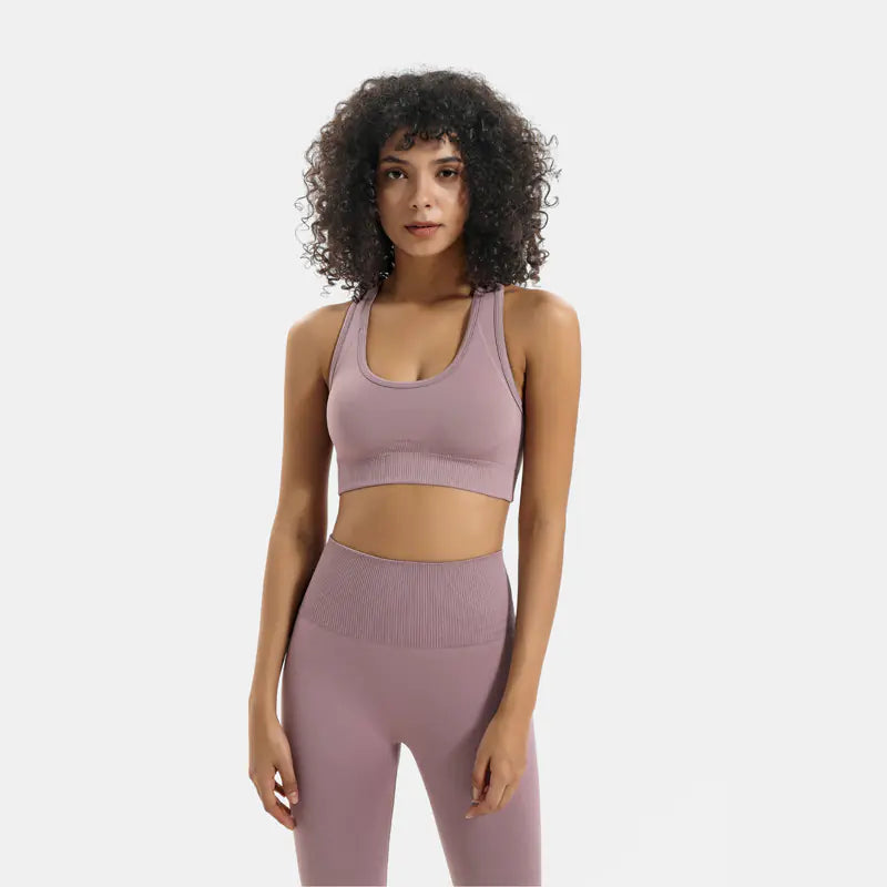 Women's Seamless Knit Yoga Set Activewear Outfit