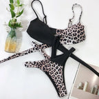 Women's Leopard and Snake Print High Waist Bikini Set