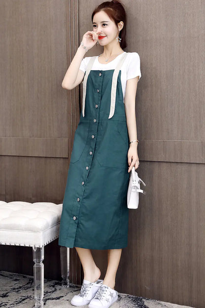 Women's Solid Color Strap Dress