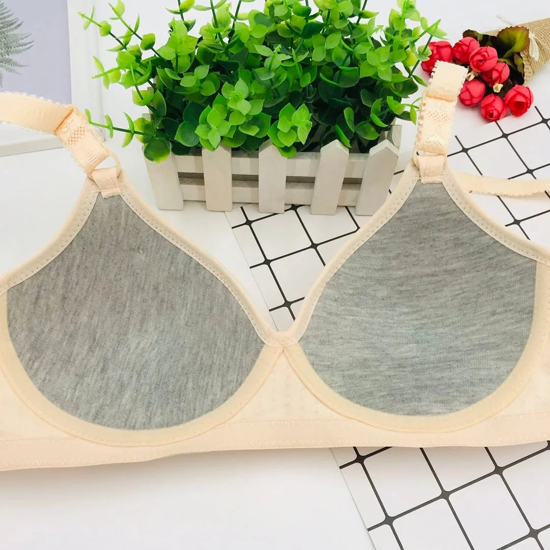 6 Pieces Large Cotton Moms Steel Rimless Bra
