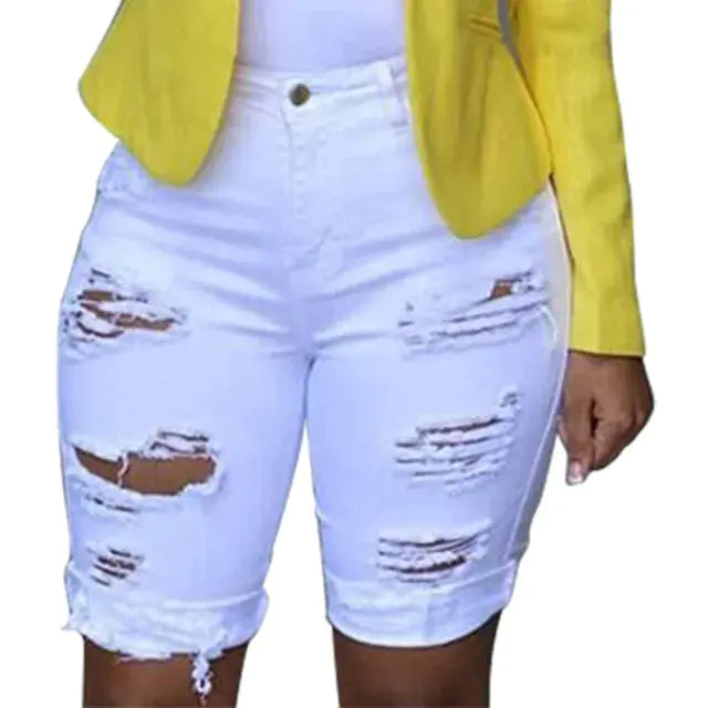 Women's Bermuda Ripped Shorts