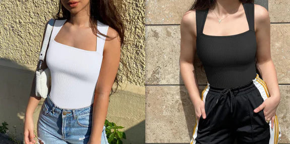 Women's Square Neck Sleeveless Jumpsuit