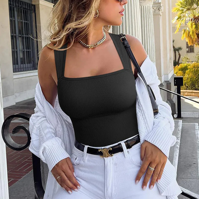 Women's Square Neck Sleeveless Jumpsuit