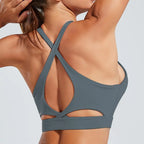 Cross Back Sports Bra Removable Padding Soft Fabric Blend