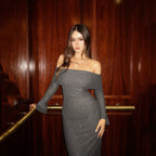 Slim Fit Off Neck Dress