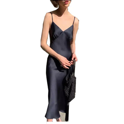 Women's Silk Sleep & Long Strappy Dress