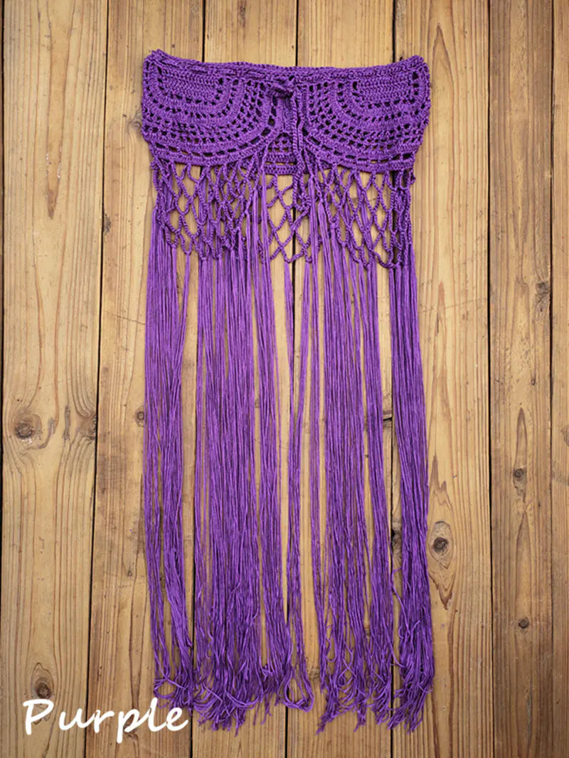 Women's Hand Crocheted Beach Dress And Bikini Cover Skirt