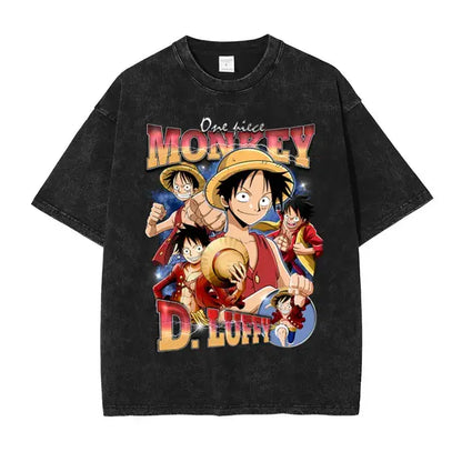 Anime One Piece Washed Oversized Tshirt