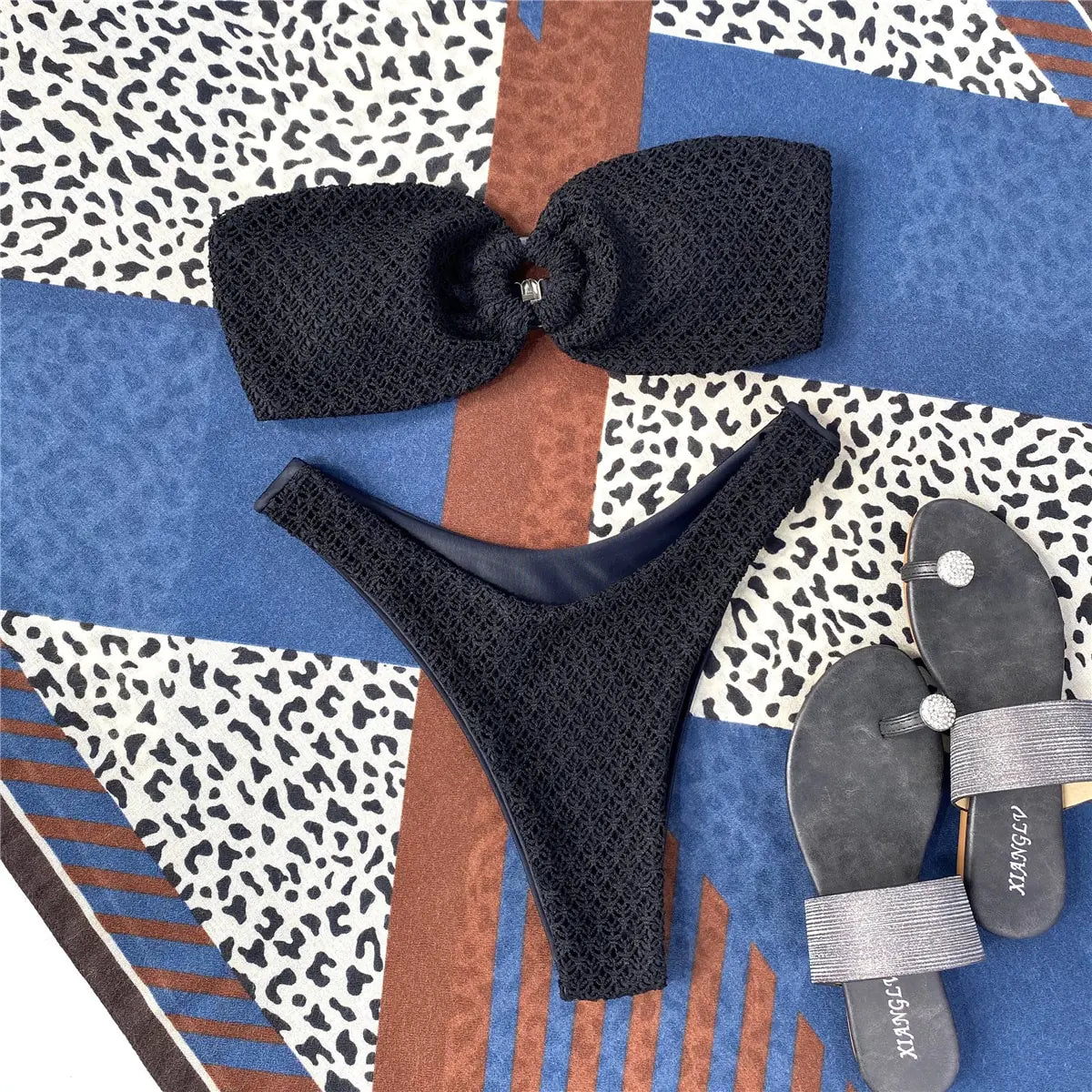 Women's Strapless Thong Bikini Set