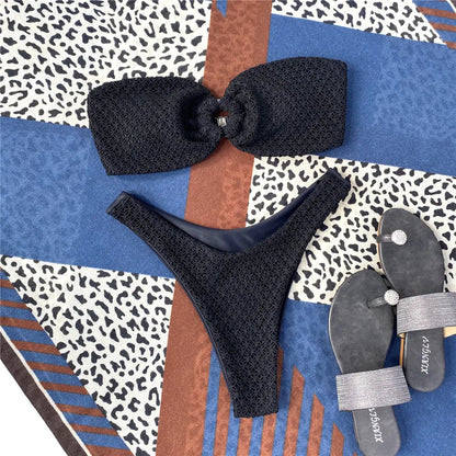 Women's Strapless Thong Bikini Set
