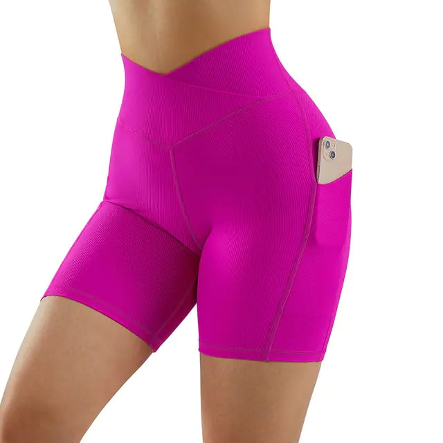 Women's High Waist Workout Seamless Fitness Yoga Shorts