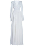 Women's Retro Style Slim White Dress With French Court Elegance