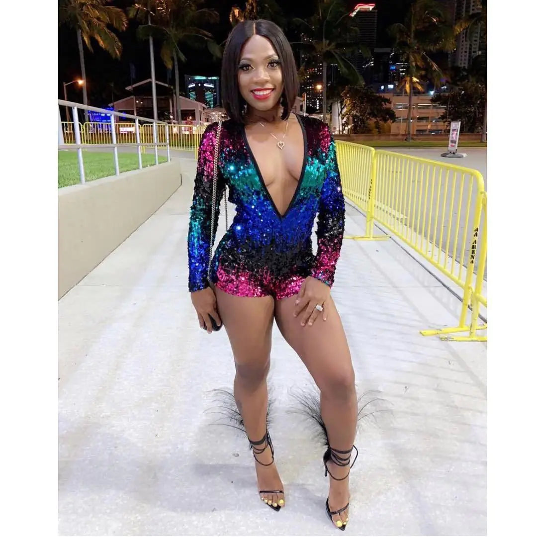 Women's Gradient Sequin Jumpsuit