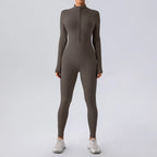 Women's High Elastic Zipper Yoga Jumpsuit