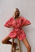Women's PatternPlay Tie Waist Jumpsuit