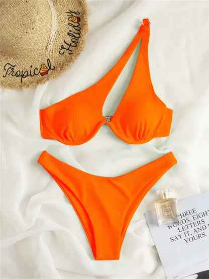 Women's Solid Ribbed Bikini Set