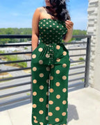 Women's Sleeveless Printed Tube Top Jumpsuit