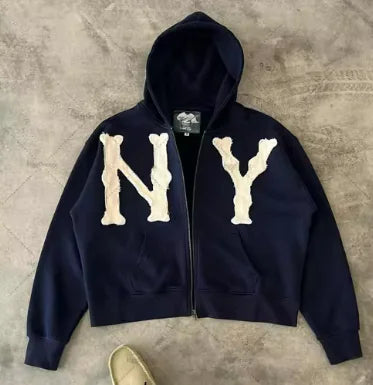Letter Embroidered Oversized Hoodie Men Main image