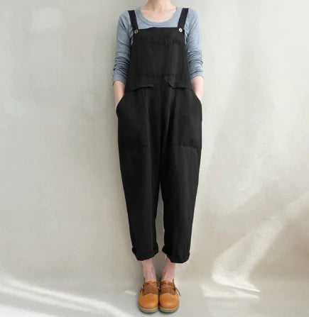 Women's Cotton Linen Overall Jumpsuit