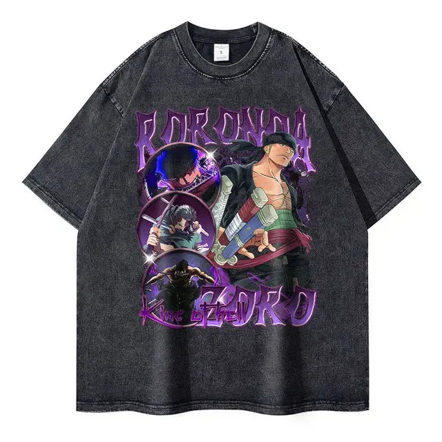 Anime One Piece Washed Oversized Tshirt