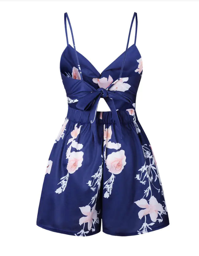 Women's Floral Print Strap Jumpsuit