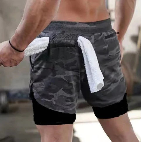 Men's 2 in 1 Running Shorts with Compression Layer Main image