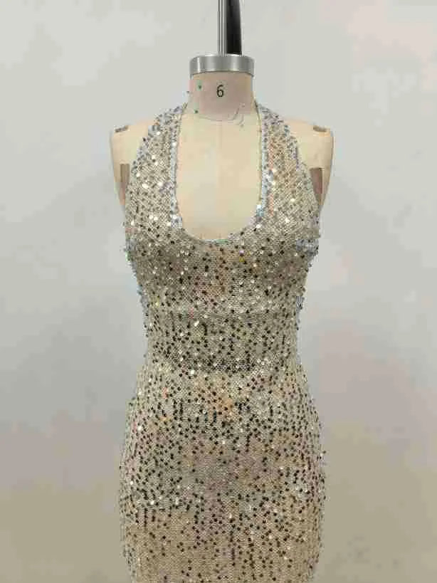 Women's Luminous Halter Dress