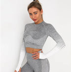 Women's Yoga Set Long Sleeve Seamless Breathable Activewear